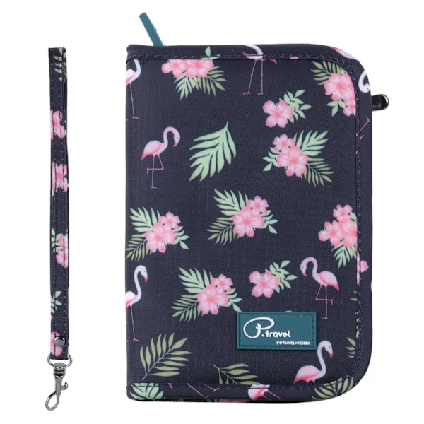 Matkailu Passi Lompakko, Perheen Passipidike Dokumentti Järjestäjä - Flamingo Painettu Flamingo Printed
