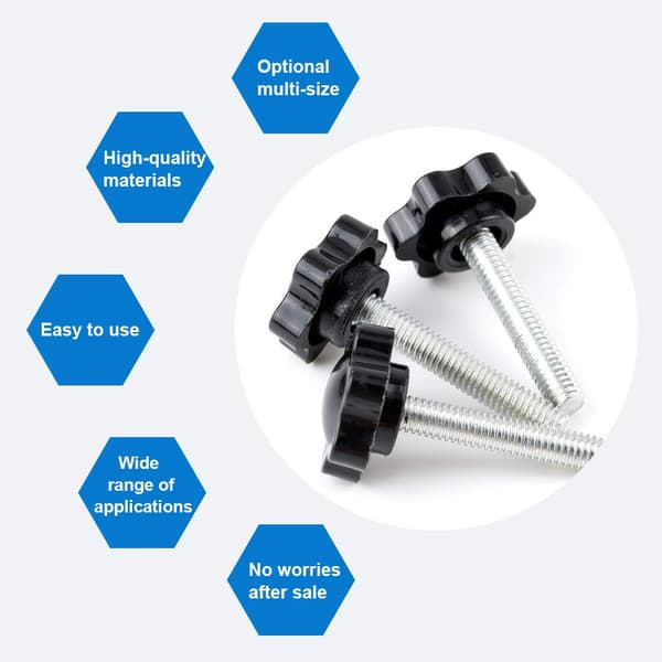 M6x30mm vingmutter, plaststjärna räfflad vingmutter klämknapp (20st)