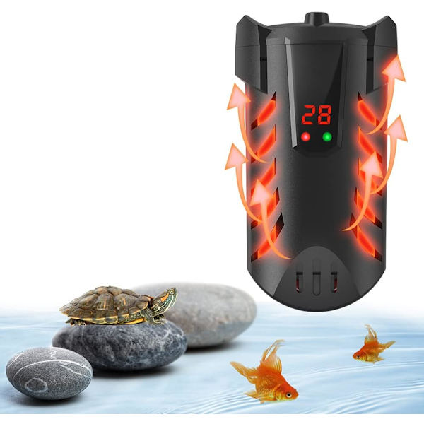 Akvarievarmer, LED digital ekstern kontrollerbeskytter, kontrollerer temperatur 20-34℃, egnet for 15-50L akvarier