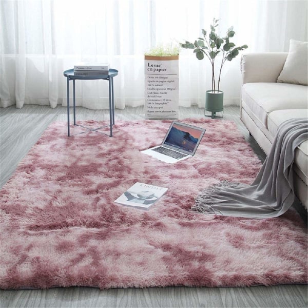 Blød Område Tæppe Soveværelse Shaggy Tæppe Shaggy Tæpper Fluffy Farverige Batik Tæpper Tæppe Ny Pink 150 x 240 cm Pink 150 x 240 cm