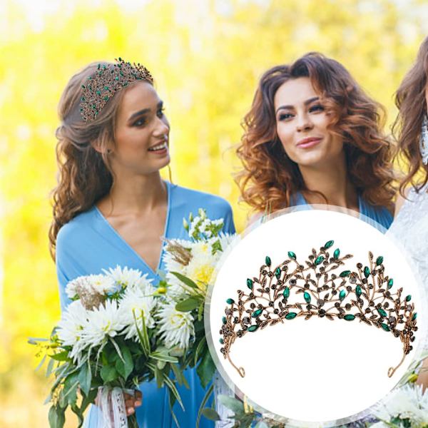 Rhinestone krone brudekrone vintage krystal krone barok dronning krone egnet til bryllupsfest