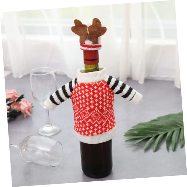 3 stk Crismistmas Decor Vinflaske Wrap Holiday Vinflaske Sweater Vinflaske Frakke Julesweater Vinovertræk Deco
