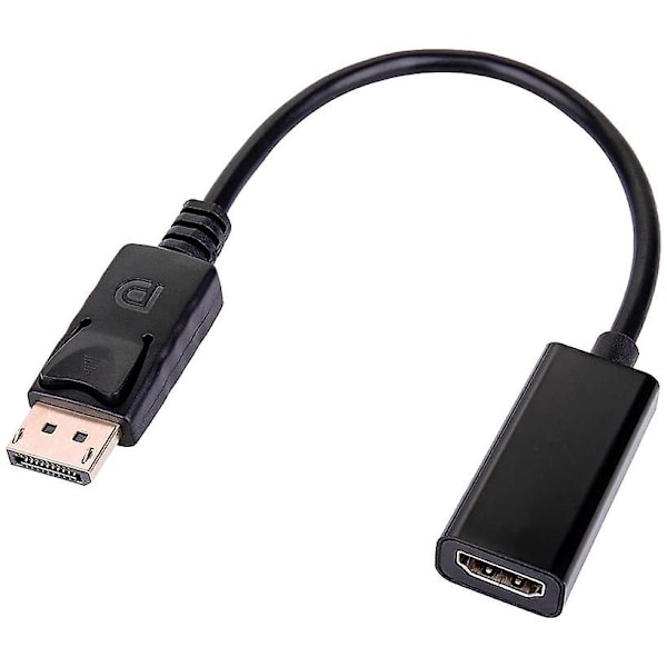 DisplayPort till HDMI-adapter 4K 30HZ, Cableader förgylld displayport hane till HDMI hona-konverterare med ljud