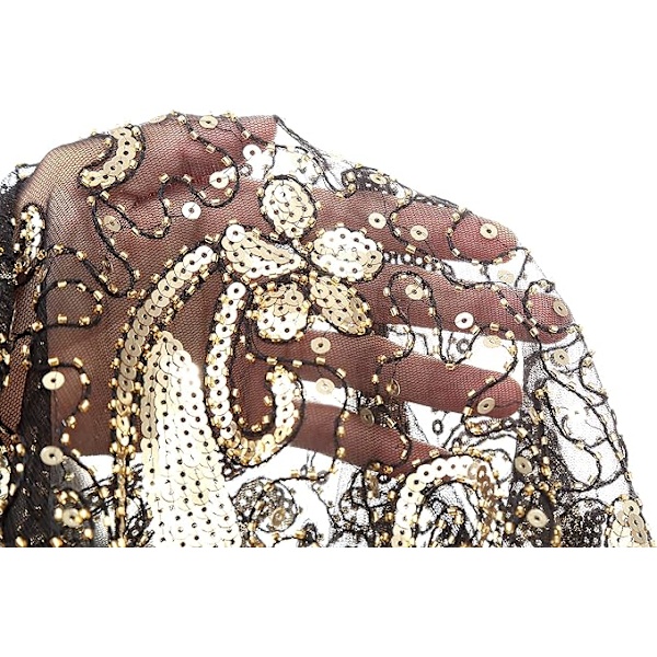 1920'er Stola Sjal Dame Sequin Sjal til Aftenkjole Retro Gatsby Fest Kostume Tilbehør gold