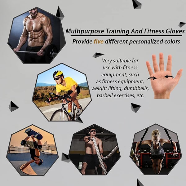 Fitness handsker træningshandsker til styrketræning, bodybuilding, vægttræning, crossfit kvinder og mænd L