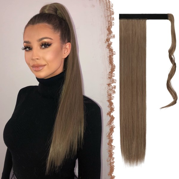 Lang Ponytail Extension, Lige Syntetisk Fletning Hår Extension gold