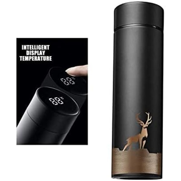 Lyxig smart mugg, vakuumflaskor, isolerad flaska med LED-pekskärm temperaturdisplay, 500 ml. (Marinblå)