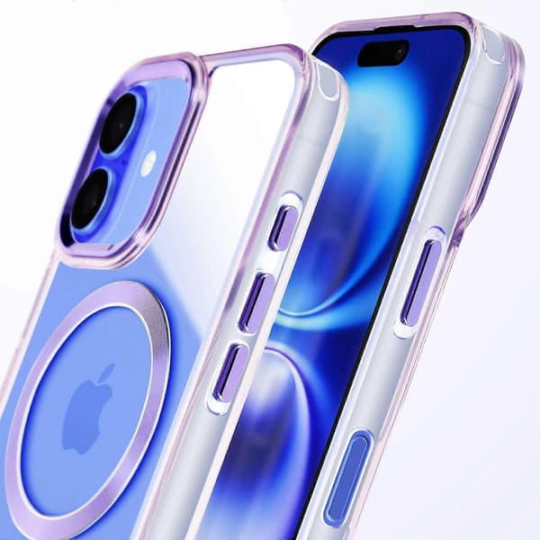 Case MagSafe til iPhone 16 Bagside Krystal Farve, Lilla purple