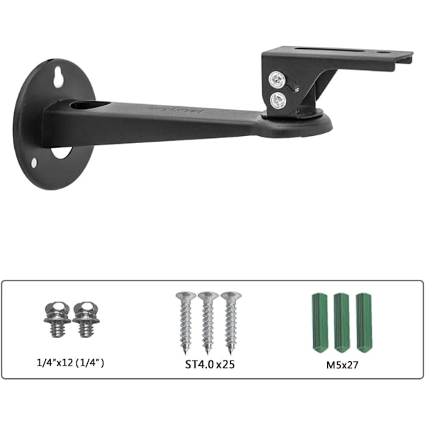 Mini Projektor Veggfeste, 20cm Karbonstål - 360° Justerbar Projektor Takfeste med M4 Skruer for Kamera/Projektor/Webkamera, Svart