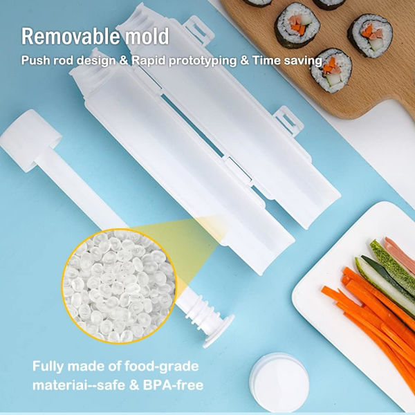 Sushi Maker Roller Multifunksjonell Onigiri Form Ris Form Grønnsak Kjøtt Rullende Verktøy DIY Sushi Making Machine Kjøkken Gadgets Verktøy (Grønn) Green