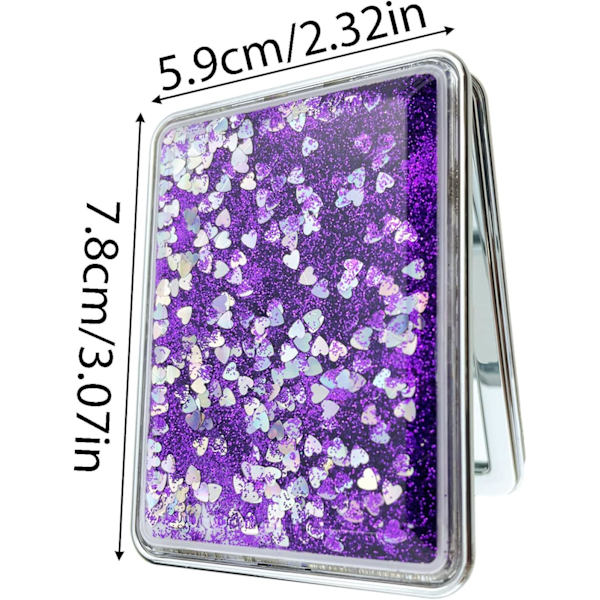 2 kpl kompakti peili Mini taittuva meikkipeili Pinkki & Violetti Matkustajapeili Kaksinkertainen puoli Kannettava peili Miehille Naisille Tytöille Neliö（Pinkki，Violetti） Pink,Purple