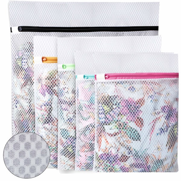 Honeycomb Mesh-vaskepose for oppbevaring eller vask av delikat bluse, strømper, undertøy og BH, Premium-vaskeposer for reiseoppbevaring - sett med 3
