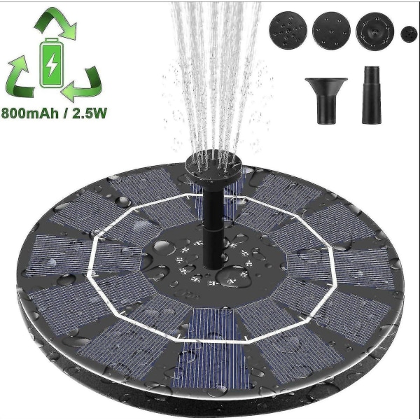 3.0w solcellsfontänpump för fågelbad bärbar flytande solvattenfontänpump för utomhuspool