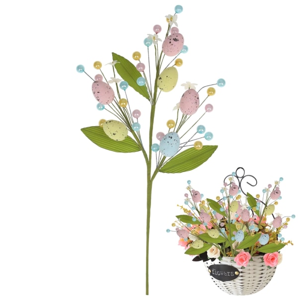 Pääsiäiskukka poimii pääsiäismunan kukkia | Marjan oksa Puun oksat Pääsiäismunan pistokkeet Munapoimia Värikkäitä munia Oksuhakkuita