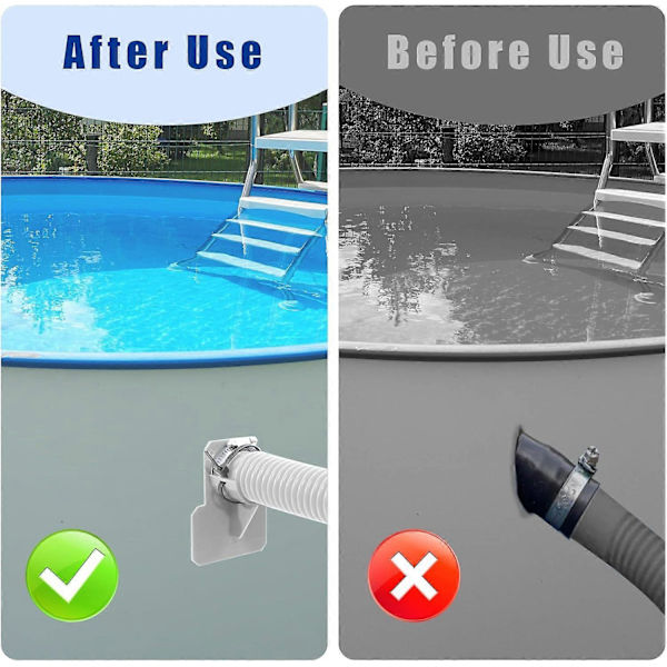 4 stk. Poolslangeholder, rørformet pooltilbehør, swimmingpooltilbehør
