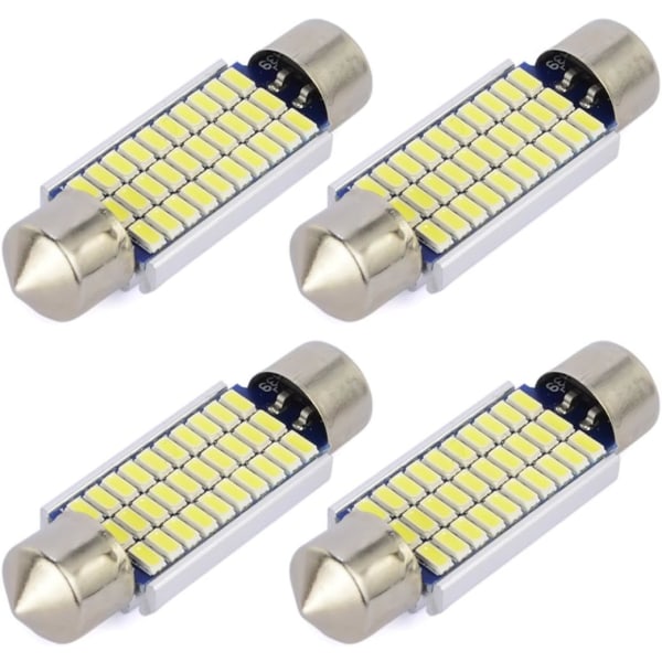 4 stk. C5W LED Anti Error Hvid 41mm 3014 Pærer 30SMD Festoon Dome Bil Indvendig LED Lys 211-2 578 DC 12V 6000k