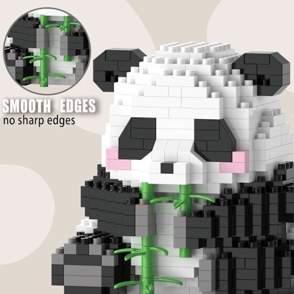 Mini Byggeklodser - Vinkende Panda, Festgaver - Mikro Klodser Panda Legetøj til Børn 6 7 8 9 10+, Mini Klodser Byggesæt (538 stk), Panda B-5