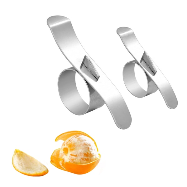 2 stk. appelsinskræller i rustfrit stål citrusskræller.