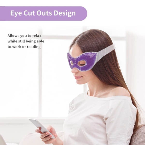 Viilentävä silmänaamio turvonneille silmille, Hot Cold Therapy -geelisilmänaamio sitruunatuoksulla, lievitys - violetti
