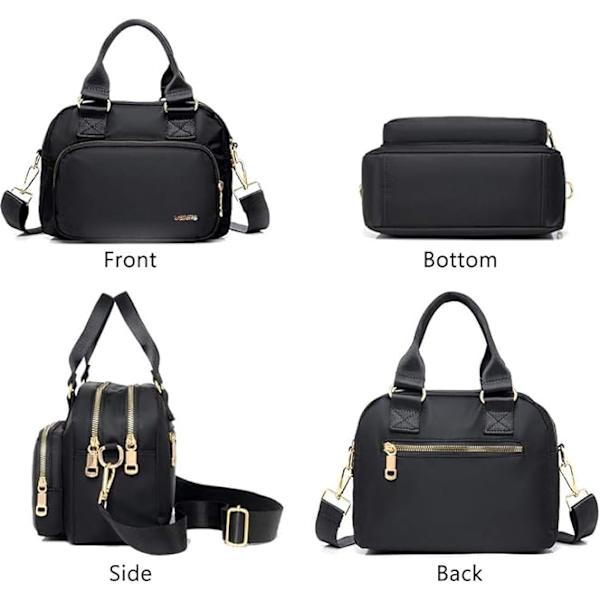 Axelväskor för kvinnor, vattentäta multificka plånböcker och crossbody-väskor, högdensitets nylon Oxford multifunktionell lätt tote väska（ grå） Gray