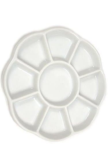 Plastblomformad färgbricka, målarbricka, blandningspalett - Vit (2-pack)