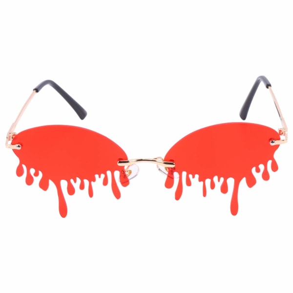 Modesolbriller, kantløse, dråbeformede solbriller, tåredryppende solbriller til kvinder Red
