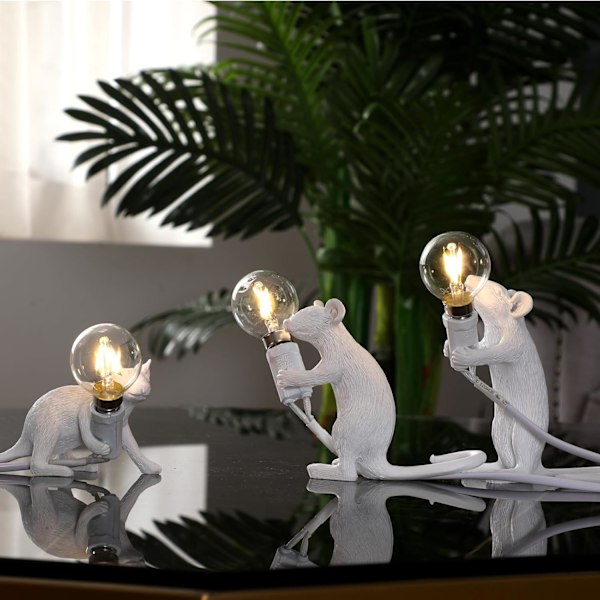 Moderne Harpiks Mus Lampe Bordlampe Kreativ Skrivebordslamper Natbord Gave Dekoration LED Soveværelse, Studieværelse (Kørsel)