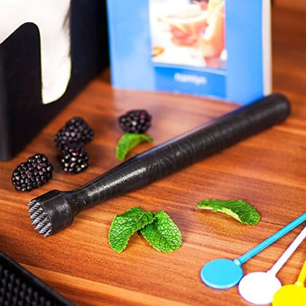 Plastik Muddler Sort | Cocktail Muddler, Bar Muddler, Drinks Muddler, Muddling Stick - Perfekt til at lave Mojito Cocktails