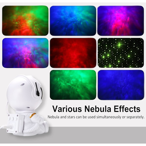 Astronaut Galaxy Stjerneprojektor, Natlys med Nebula til Børneværelse, Knap & Fjernbetjening Dobbelt Kontrol, Loftsprojektor