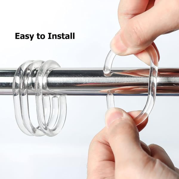 24-pack duschdraperiringar - (genomskinliga) Transparent