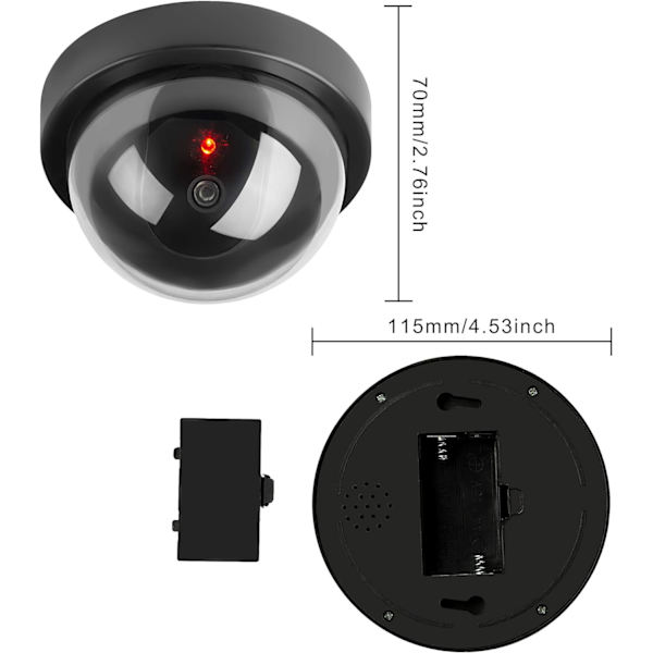 Dummykameraer, sikkerhetsdummy CCTV-kuppelkamera med LED-blitslys for bedrifter, butikker, hjem, falsk overvåkingskamera falsk overvåking (4-pakning) 4pc