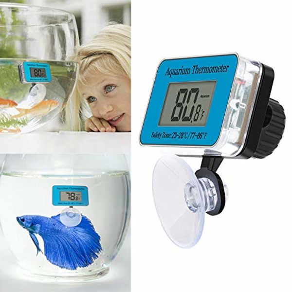 Digital akvarie termometer med akvarie termometer och vattentemperatur sugkopp