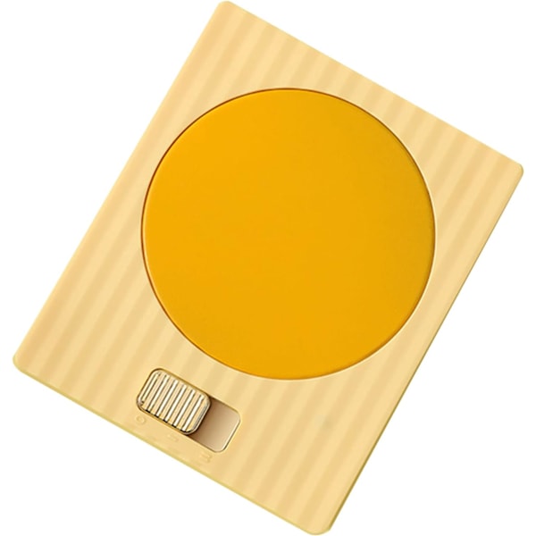 Kaffekoppvarmer til skrivebord, krusvarmer med 2 temperaturer og 2 moduser, justerbar konstant temperatur, USB-driftsvarmer for egg, kake, våte håndklær, 220V, gul