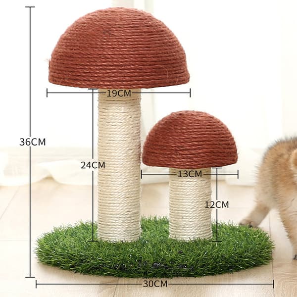 Vej Champignon Kradsetræ til katte, Sisal Kattekradsetræ med bold 36cm