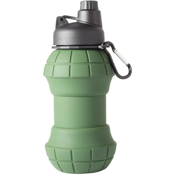 1 kpl 550 ml Kasaannetta Vesi Pullo, Uusiokäyttöinen Silikoninen Taittuva Ulkoilma Urheilupullo, Kannettava Matkalle Kuntosalille Leirintäalueelle Urheiluun, Musta
