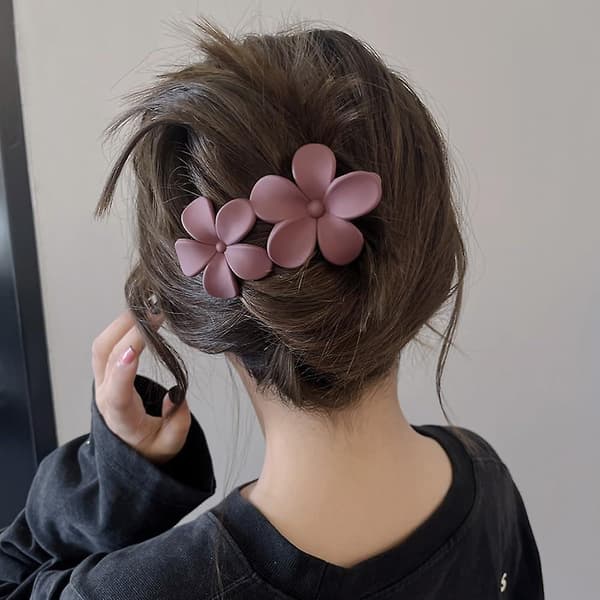 4 st blomsterhårklämmor, matta franska hårklämmor, halkfria klämmor