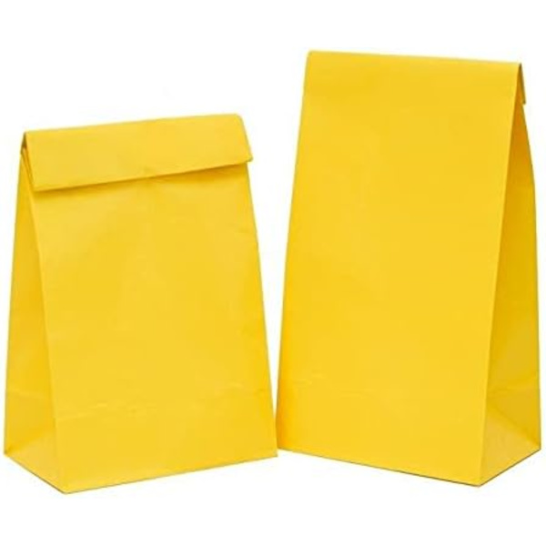Gule papirfestposer (25 cm x 13 cm) 12 stk. - Perfekt til fester og begivenheder Yellow