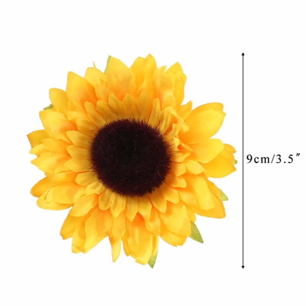 30 stk. Kunstige Solsikker Kunstige Blomsterhoved 9cm Solsikker Silkeblomster Solsikker Plastikblomster Dekoration til DIY Håndværk Dekoration