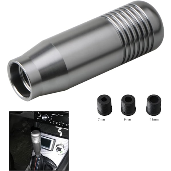 8,5 CM manuell växelspak för bil - universell 5,6-växlad aluminiumväxelspakadapter - växelspaksknopp (grå) Gray