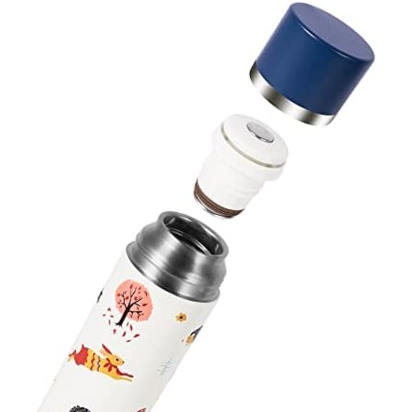 Flask Vattenflaska Rostfritt Stål Flaskor Metall 350 ML Resmugg för Varma Drycker Mugg Kaffe Mugg H8989 (350ml, Blå) Blue