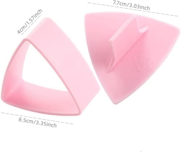 1 st Triangel Sushi Form, Plast Triangel Form Fall DIY Verktyg Risboll Bento Pressar (rosa)