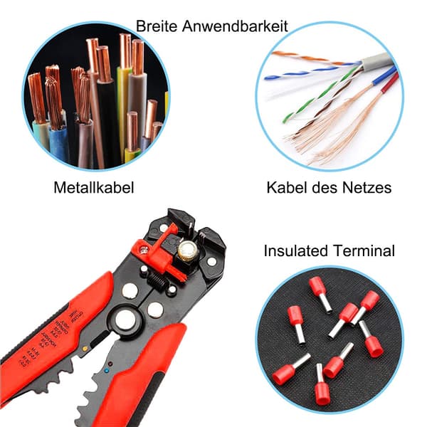 Automatisk kabelavstripper - Stripping-Cutting-Crimping 3 i 1 (Gul)