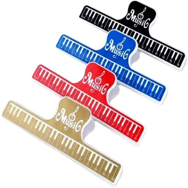 4 st Musikboksklämmor Musikpappershållare Musikhållare Stativ Sida Pappersklämmor Gitarrtillbehör för Piano Gitarr Violin Spela Instrument