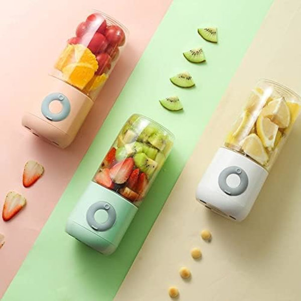 Bærbar personlig mini smoothie blender USB elektrisk juicer kop husholdnings frugtblander med 6 blade 1500mah til kontor køkken hjem, grøn