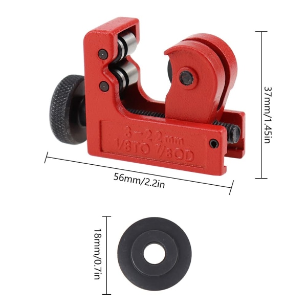 Mini-putkileikkuri, putkileikkuri, 3-22 mm:n säädettävä miniputkileikkuri kupari-, messinki-, PVC-, muovi- ja alumiiniputkille