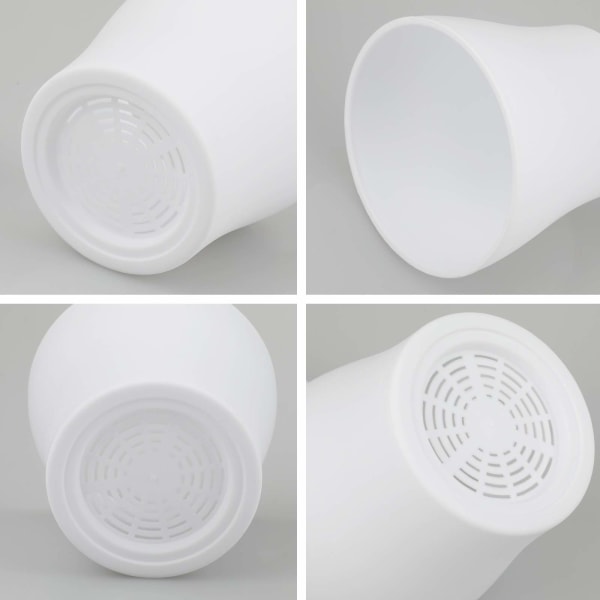 Förpackning med 8 blomkrukor på 10 cm med hål, små kaktus krukor, runda plast krukor, blomkruka med fat för kontor balkong, färgglada white