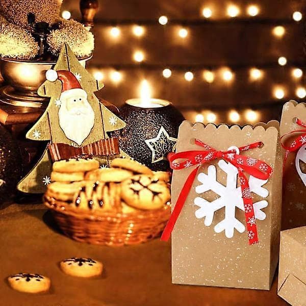12-pack presentpapper av kraftpapper, julklappspåsar för presenter