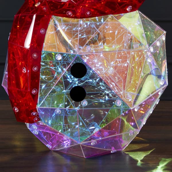 Seasonal LLC Jule LED-lys - Prismatisk Iridescent Snømann 16\"