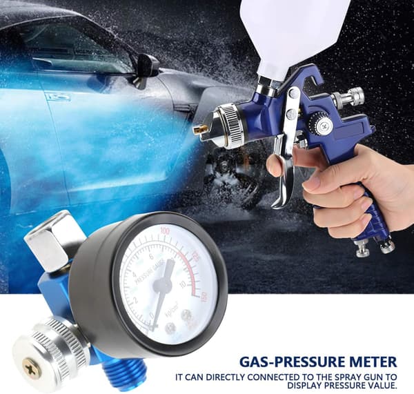 Lufttryksregulator, 1/4\" sprøjtepistol lufttryksregulator trykmåler pneumatisk værktøjstilbehør