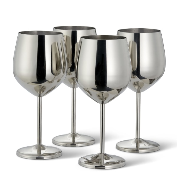 eleganta rostfria vinglas silver - robusta och okrossbara silver